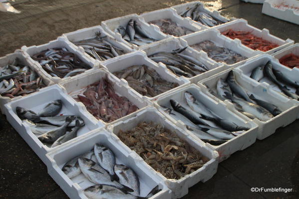 Tiber River, Fiumicino. Fishermen selling their catch