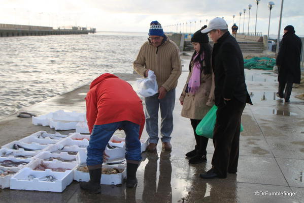 Tiber River, Fiumicino. Fishermen selling their catch