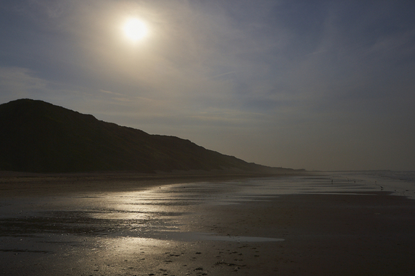 Beach and dunes dusk. w