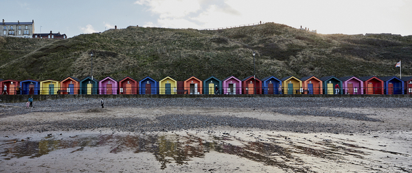 Beach huts at Saltburn.