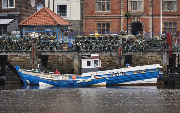 Harbour mooring and crab pots.