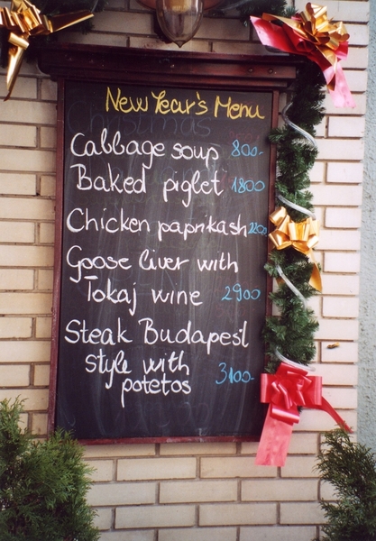 Budapest Local Fare Menu