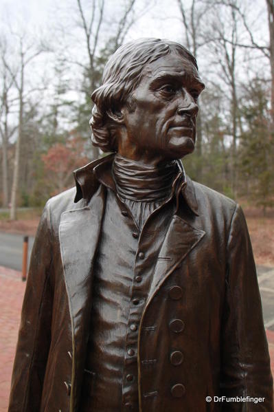 Detail of Thomas Jefferson statue at Monticello