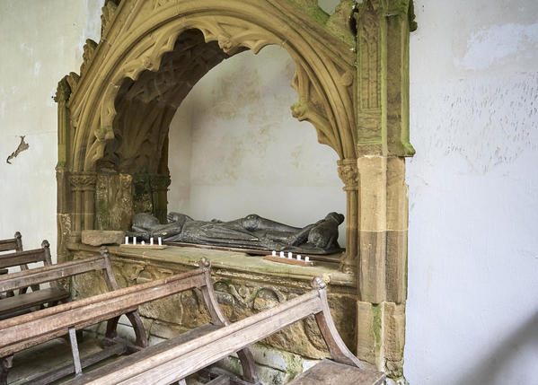 Effigy and stonework detail.