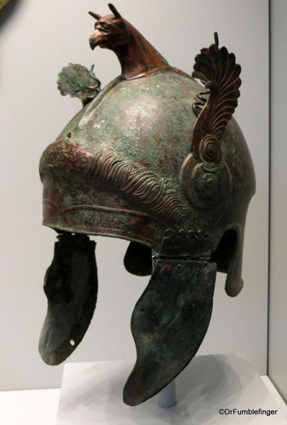 Getty Villa. Greek helmet 300 bC