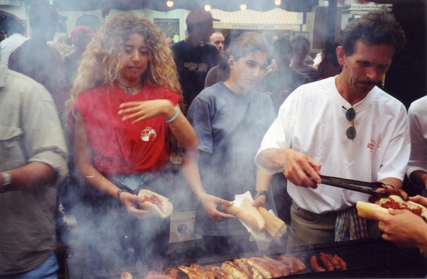 Grilling Sausages in Obernai