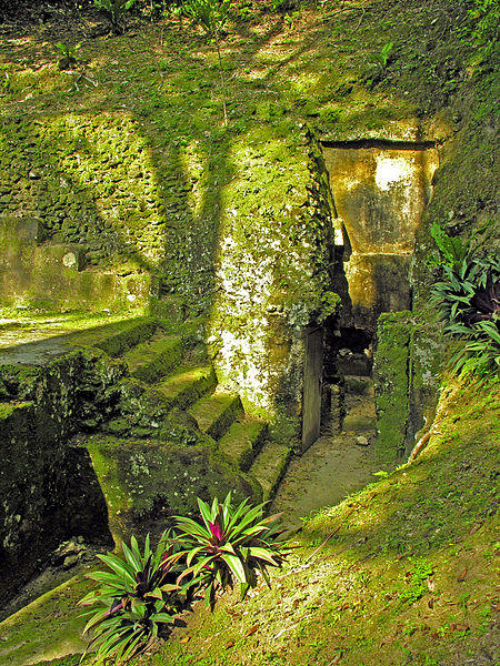 Guatemala, stairs going to a tomb. Courtesy Dennis Jarvis and Wikimedia