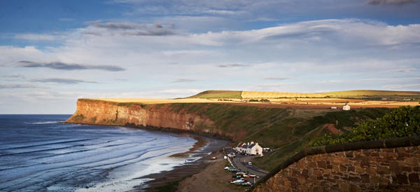 Salt burn bay and Huntcliff.