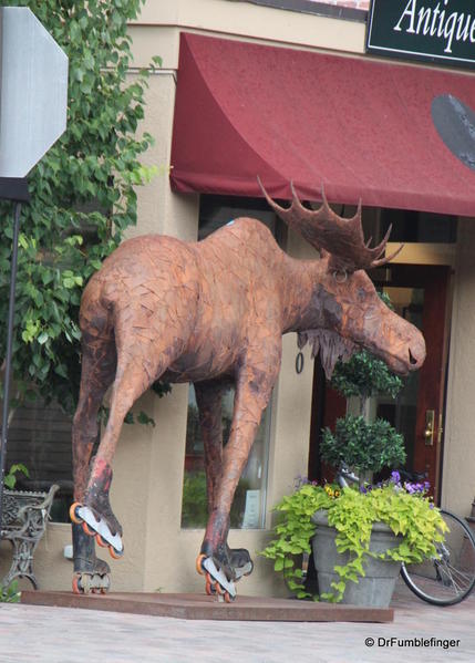 Roller-skating moose, Sun Valley, Idaho