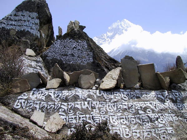 Prayer stones above Namche Bazaar