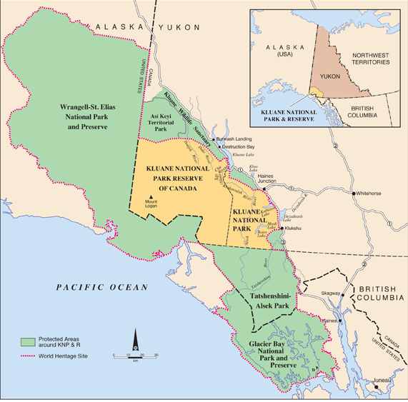 Kluane Park Map, courtesy Parks Canada