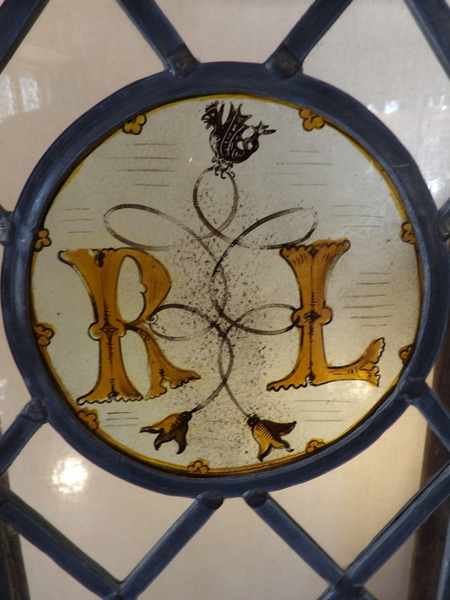 Langley Window Initials with small cockatraice