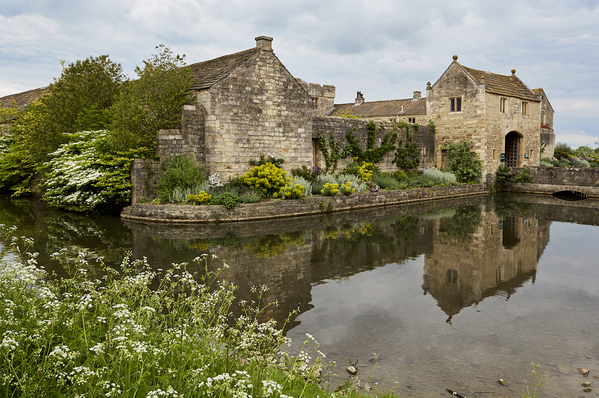 Markenfield Moat and reflections.