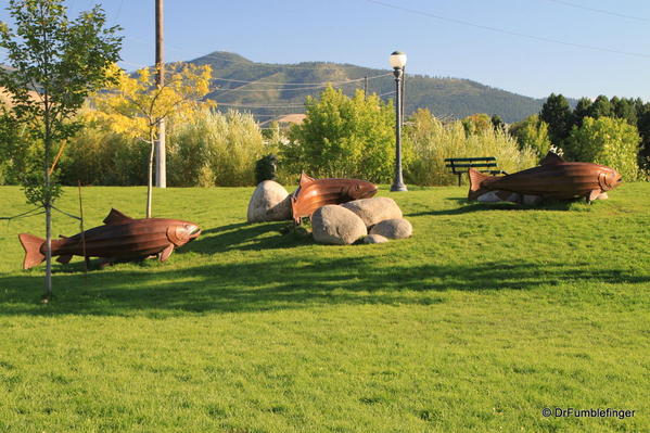 Missoula -- Riverside salmon run artwork