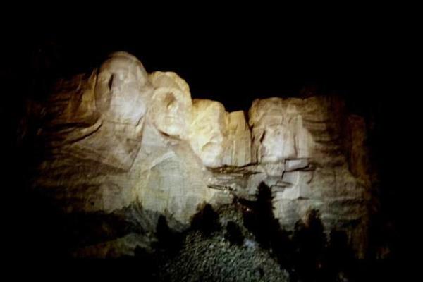 Mt. Rushmore at night