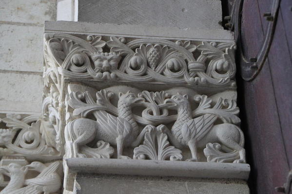 Details to the entrance to the chapel at Abbey Fountrevaud