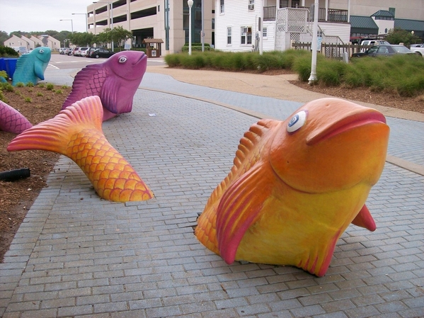 Sidewalk Fish Sculptures