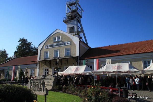 Wieliczka Salt Mine. Groups lining up to take the tour.