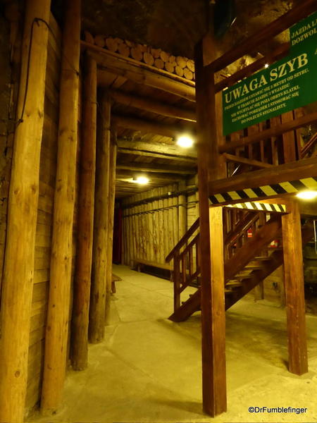 Wieliczka Salt Mine Tour. These stairs have brought you to the first level of the mine.