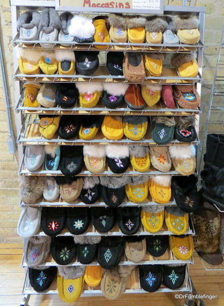 Hand-made mocassins, the Forks Market, Winnipeg