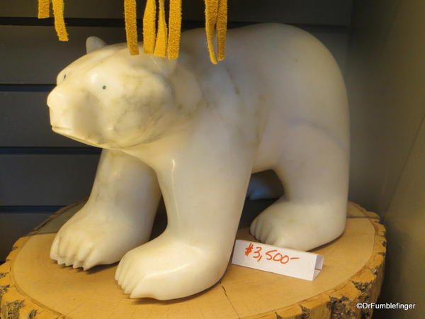 Inuit carving of a polar bear, the Forks Market, Winnipeg