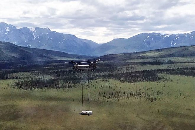 The Alaska Army National Guard moved the bus featured in the book and film 