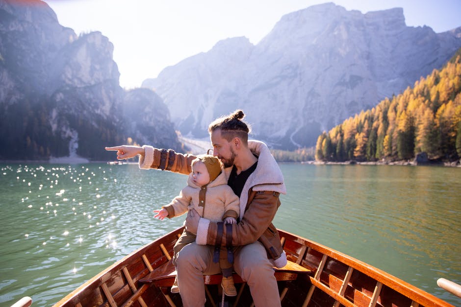 family on a boat