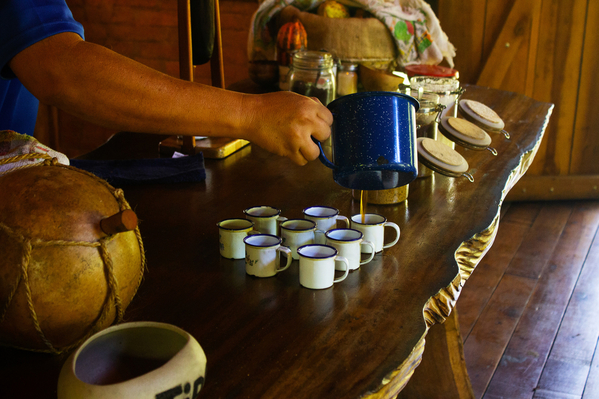 pouring coffee