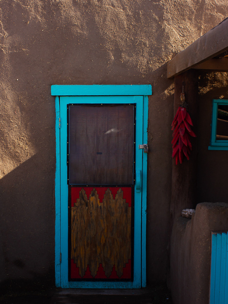 taos pueblo blue door 1