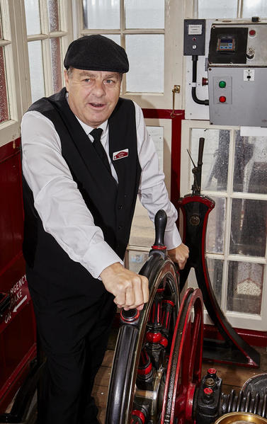 Trevor operating the Cliff Lift.