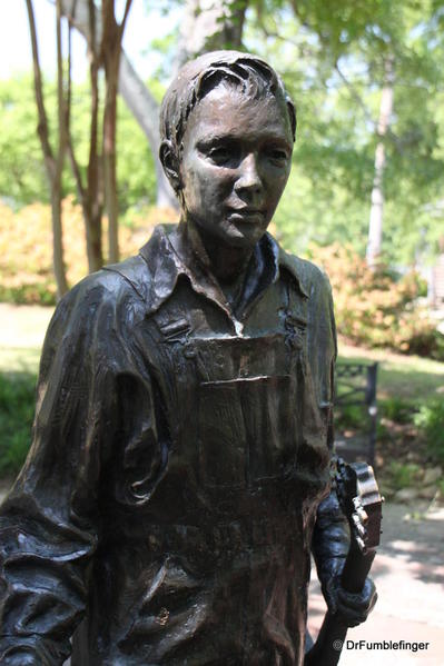 Statue of 13 year old Elvis, at Birthplace