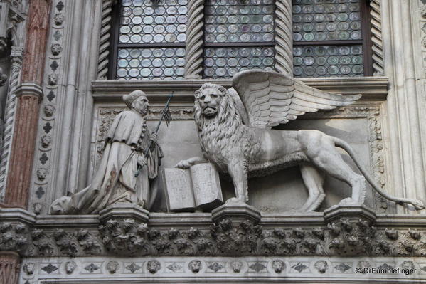 Winged Lion of Venice and the Doge